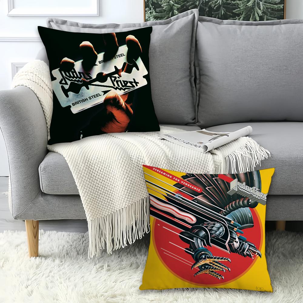 Rock Band J-Judas P-Priest  Pillow Case Office Cushions Suitable For Sofa Car Bedroom Decorative Cushion Cover