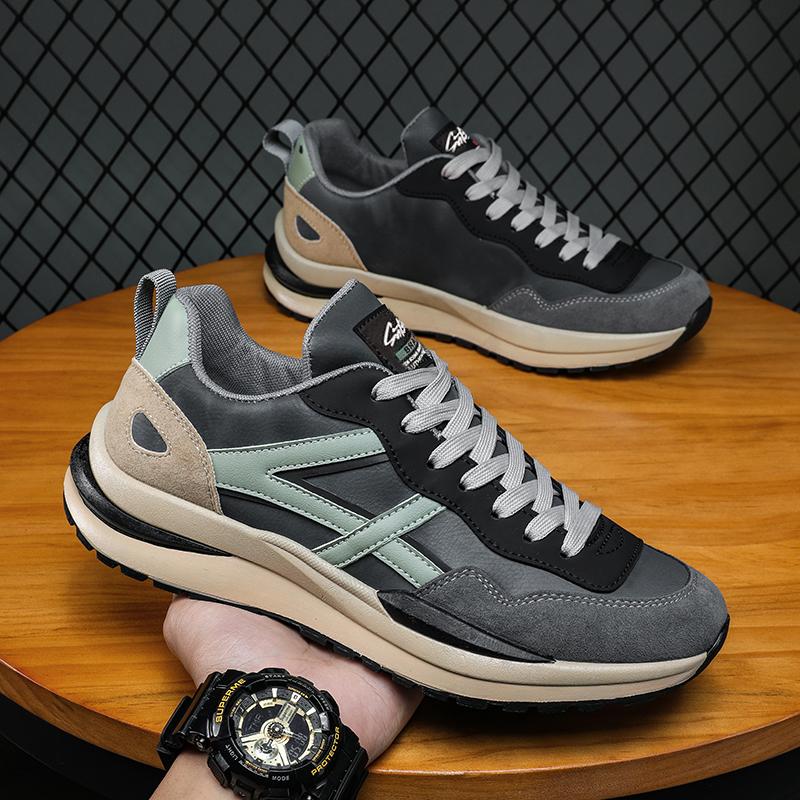 Fashion Leisure Outdoor Jogging Sports Shoes Breathable Lace-up Trendy Sneakers for Men's Summer Casual Running Thick Sole Shoes