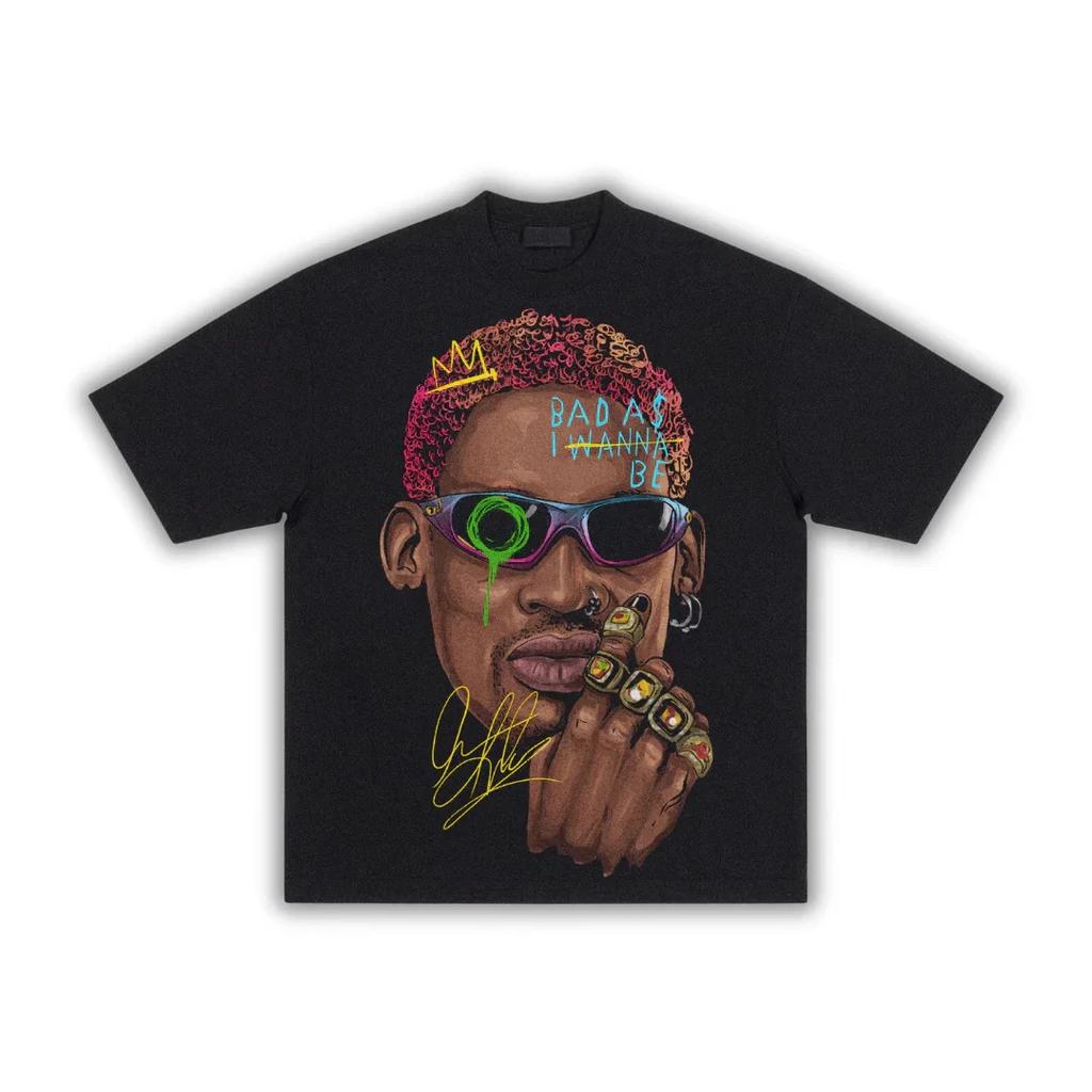 Dennis Rodman Konst Vintage Boxig T-shirt oversized t-shirt streetwear y2k