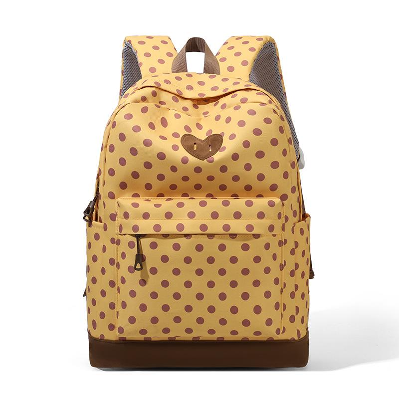 Schoolbag Japanese Polka Dot Backpack Female College Style Student Schoolbag Commuting Versatile Lightweight Large-capacity Backpack Four-color