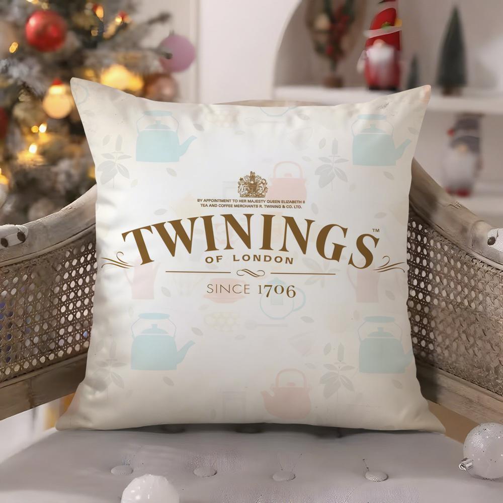 Elegant Red T-Twinings Pillow Case Comfort Sofa Bed Silky Elegant Invisible Zipper Decorative Cushion Cover