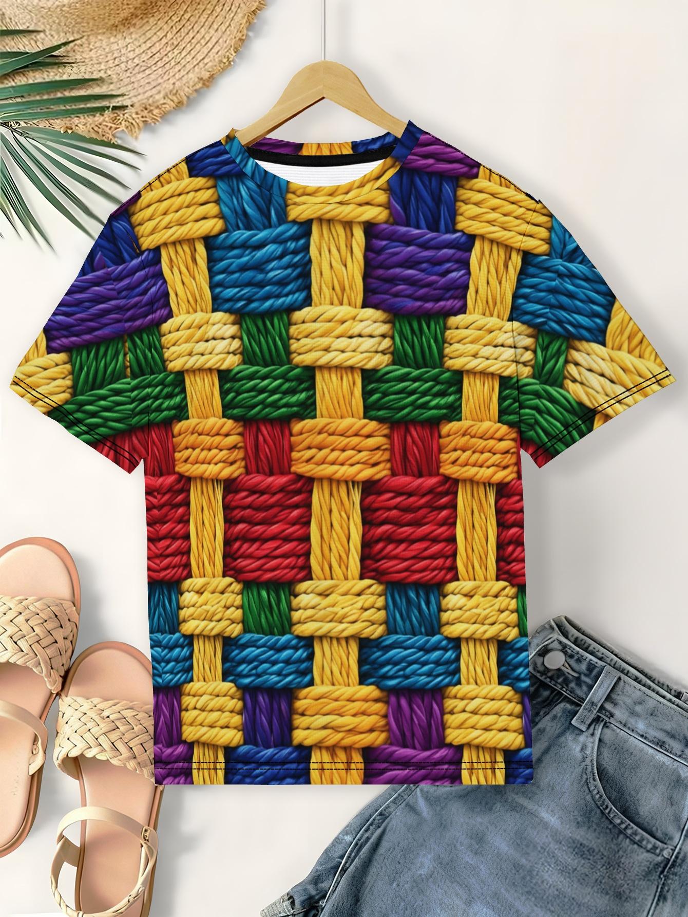 

Printed Design - Not Textured. Colorful Knot Pattern Casual Y Women s T-shirt. Fashionable All-Over Print Short Sleeve Summer Top L дубильна кора