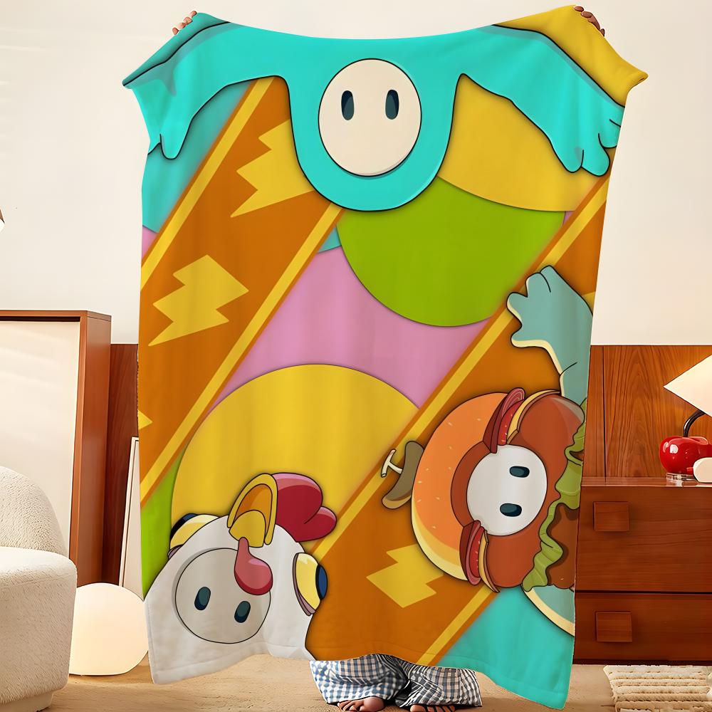 Game F-Fall G-Guys Throw Flannel Throw Blanket, Lightweight Cozy, Durable Washable cute Cool