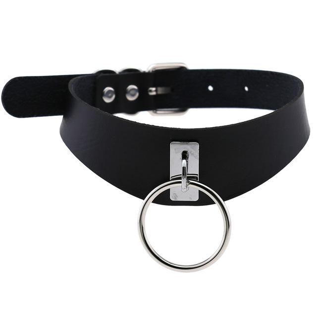 Colier Vintage Sexy Harajuku cu Pandantiv Lanț din Piele PU Femei Bărbați Punk Gotic Choker Negru Declarație Jocuri pentru Adulți Jucării pentru Adulți