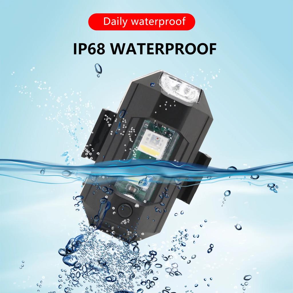 10-1PCS Motorcycle LED Anti Collision Warning Light Bike Aircraft Night Turn Signal Light 7 Color Drone Car Strobe Light Indicat