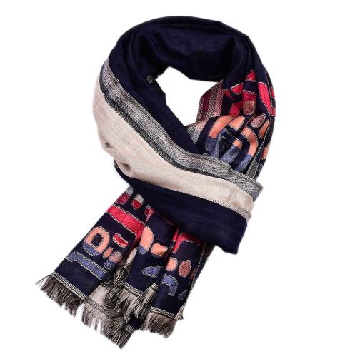 New Fashion High Quality Men's Long Cotton Scarf Double Arabian Element Men's Leisure Scarf