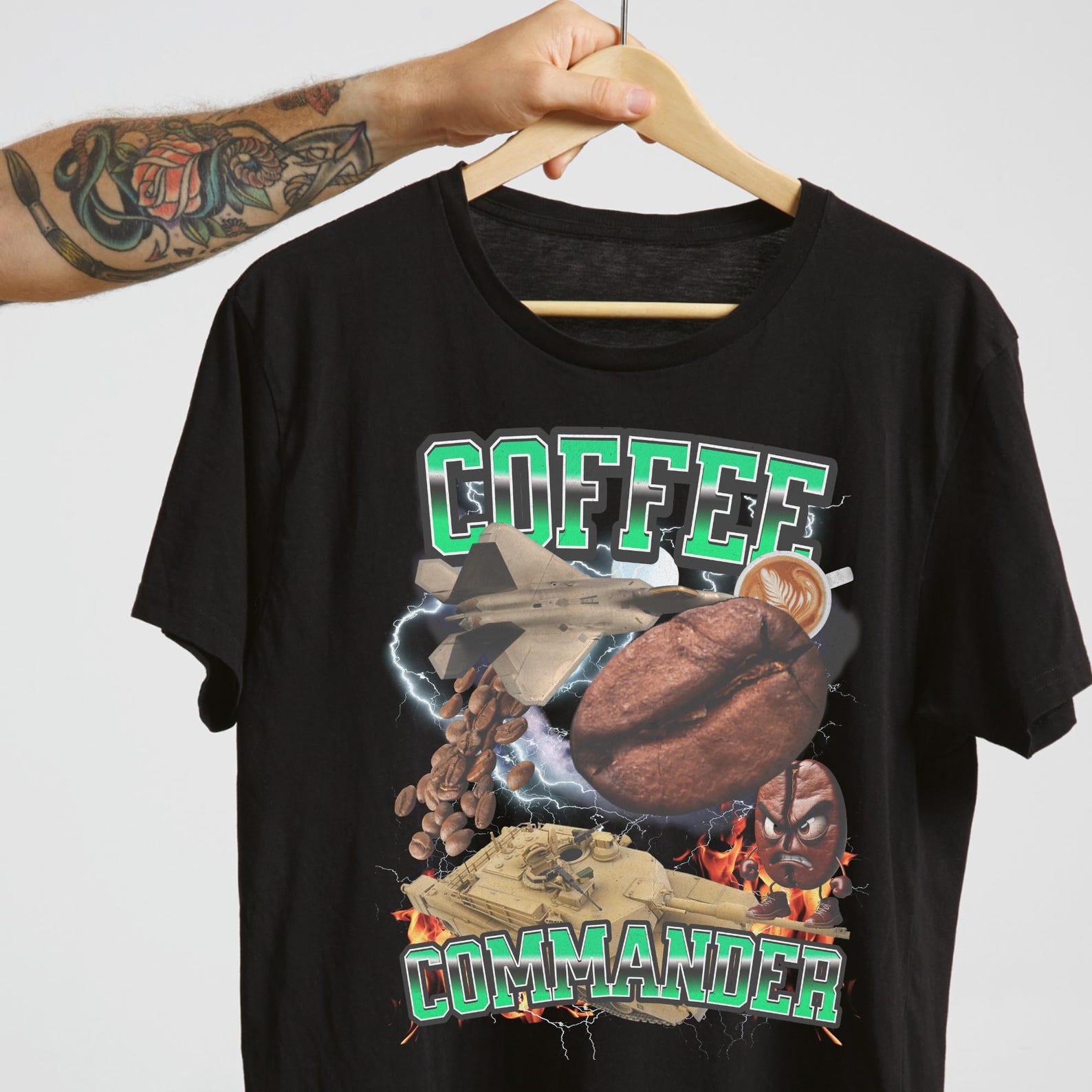Coffee Lover Graphic Tee, Foodie Streetwear Shirt XL