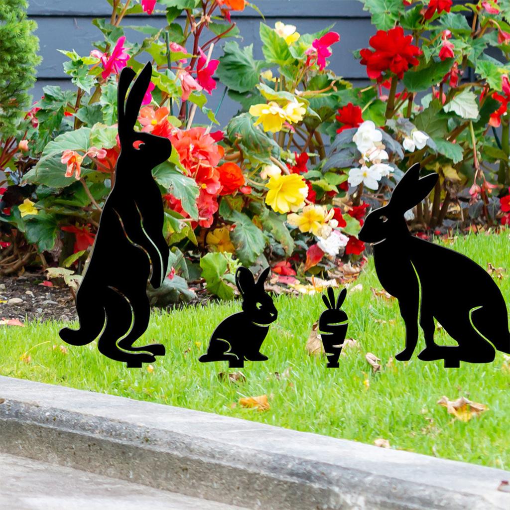 Easter Bunny Carrot Garden Stakes Decorative Stakes Art Ornament Crafts Accessory for Festival Wedding Birthday Party