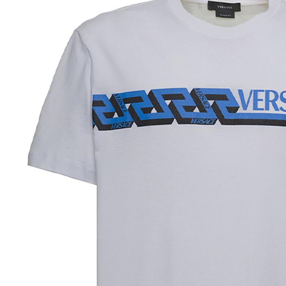 Versace Ss22 Logo Print Simple Short Sleeve T-Shirt Men Tops White 10039111-A02781-1W000