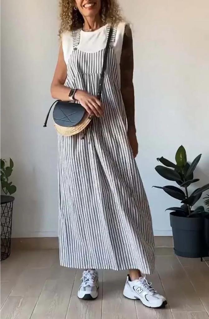 European And American Style Summer New Products, Women'S Fashion Striped Strap Dress