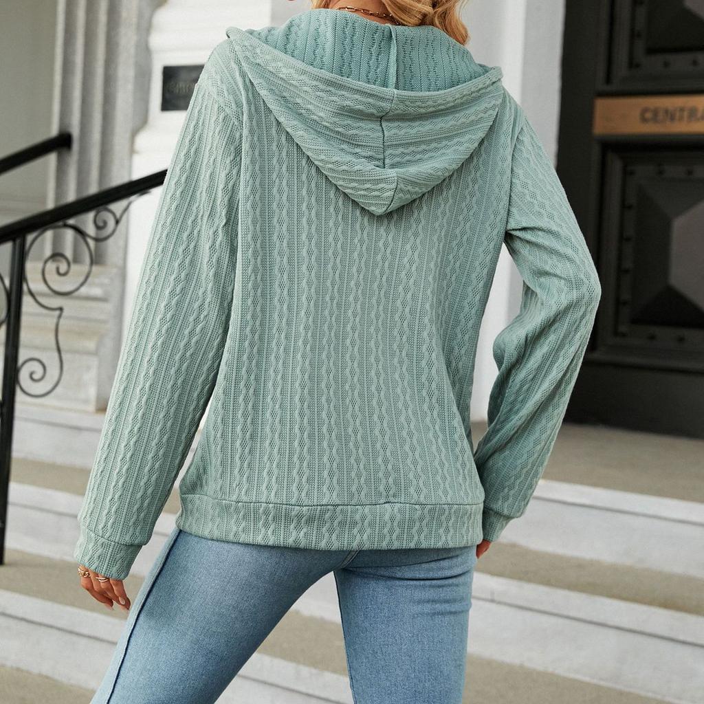 JKASHDK Women's Fashion Casual Solid Color Print Autumn Winter Long Sleeve Hooded Jackets & Coats
