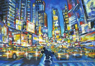 Tenyo In Stained Art Jigsaw Puzzle Me and the City X Includes Service Card (Made Japan) 1000-piece - Disney's You, (51.2 73.7 Cm) DS-1000-775 -