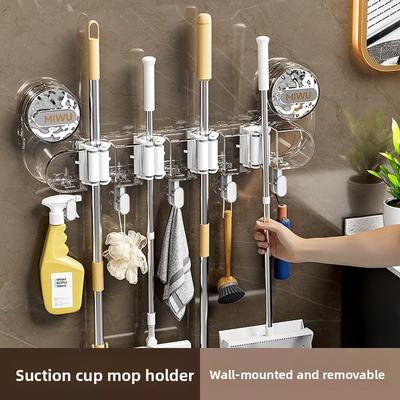 Mop Clamp, Suction Cup Mop Clamp, Non-drilling Mop Clamp, Mop Clamp, Suction Cup Hook, Bathroom Sticky Hook Storage Wonder