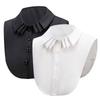 Button Removable Fake Collar Pleated False Collar Elegant Detachable Collar  Women's Wear