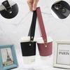 Coffee Cup Sleeves Reusable Leather Coffee Cup Holder With Handle Portable Insulated Drink Carrier For Beverage Drinks Boba Tea