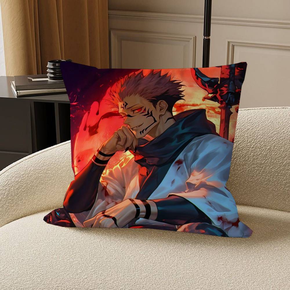 Jujutsu-Kaisen S-Sukuna Pillow Cover For Bedroom Room And Living Room Sofa Decorative Cushion Cover