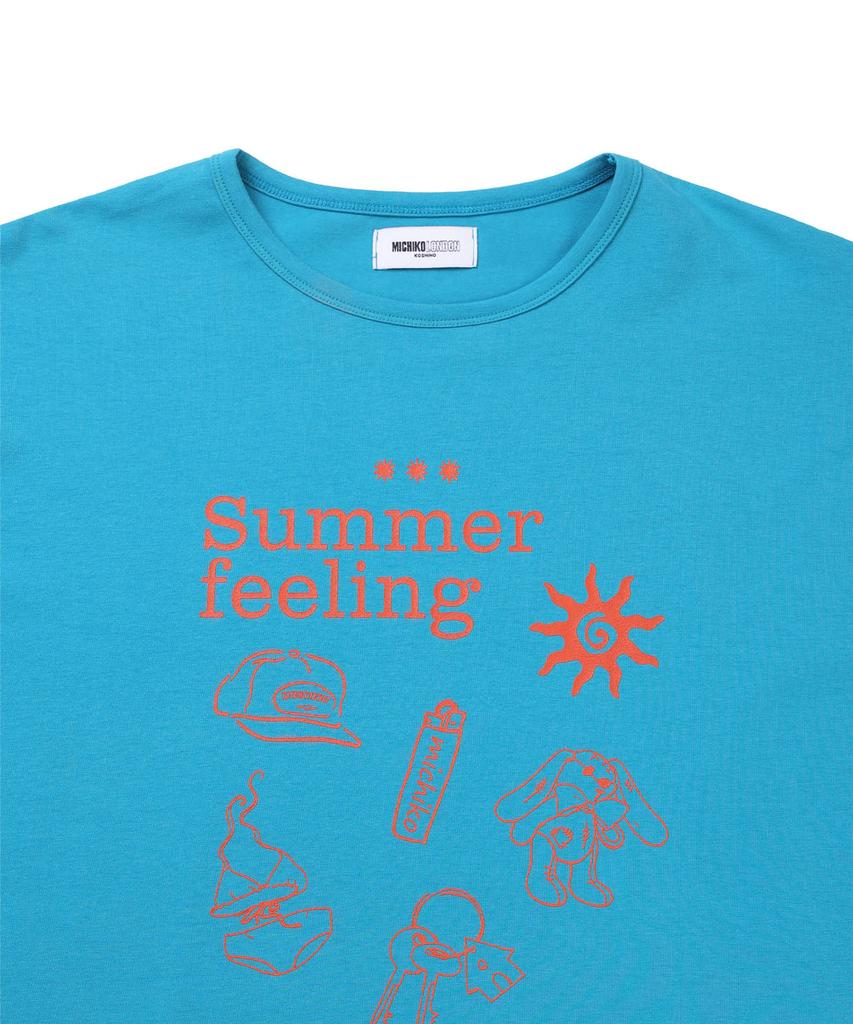 Michikoleondeonkosino Summer Feeling T-Shirt Teal Blue