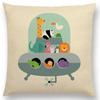 Latest Cartoon Animals Interesting Deer Panda Sheep Bulldog Chameleon Colourful Cushion Cover Car Sofa Throw Pillow Case