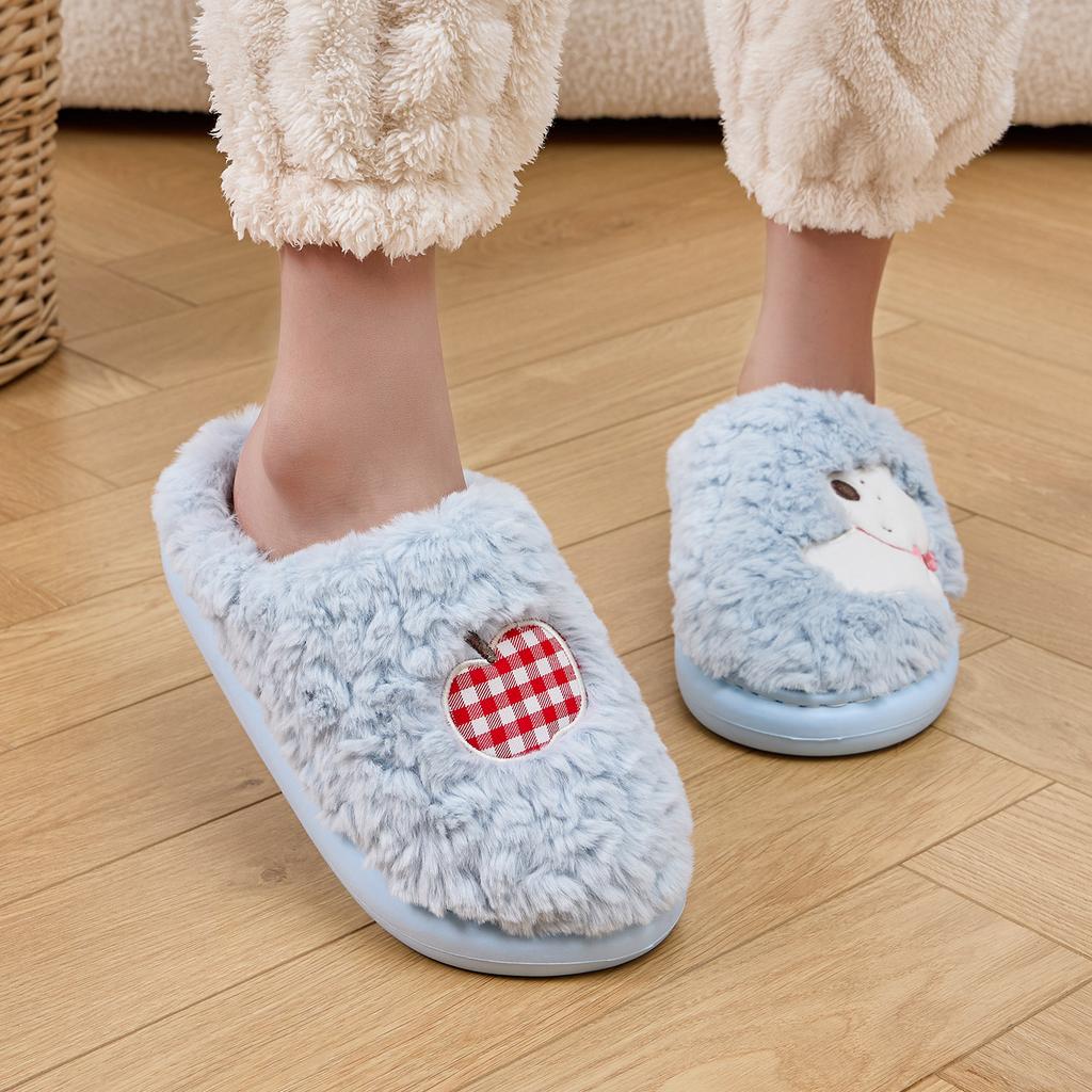 Niedliche Damen Hausschuhe Plüsch Warm Dicke Sohle Pantoletten Atmungsaktiv Weich Rutschfest Hausschuhe Innen Außen Herren Freizeit Hausschuhe