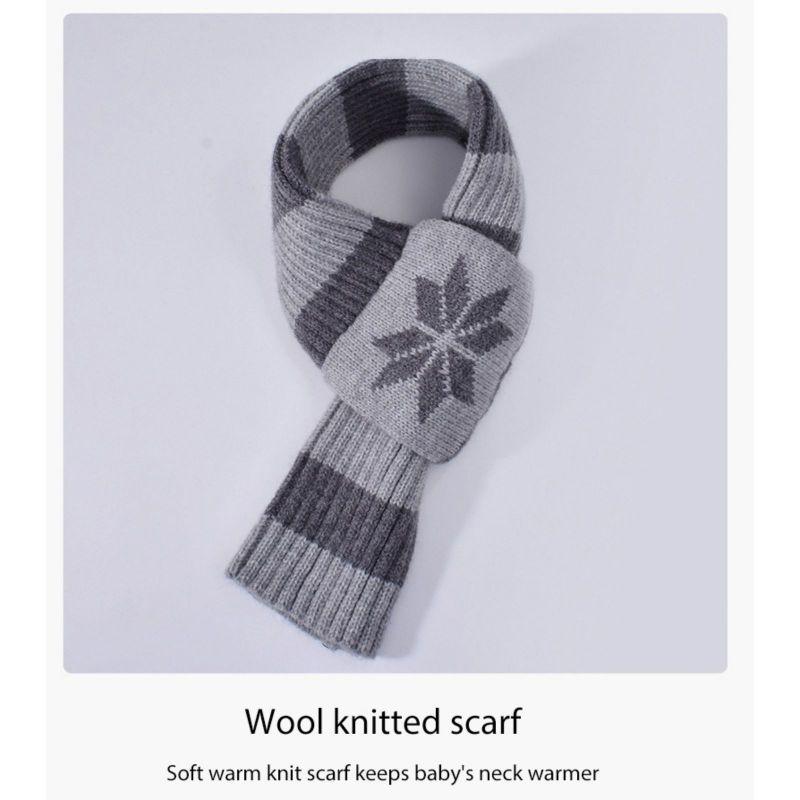 Kids Winter Knitted Warm Hat Scarf Gloves 3pcs Sets