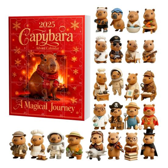 

Різдвяний підвіс у формі мультяшної капібари, прикраса, різдвяний календар зворотного відліку на 24 дні, святковий декор H