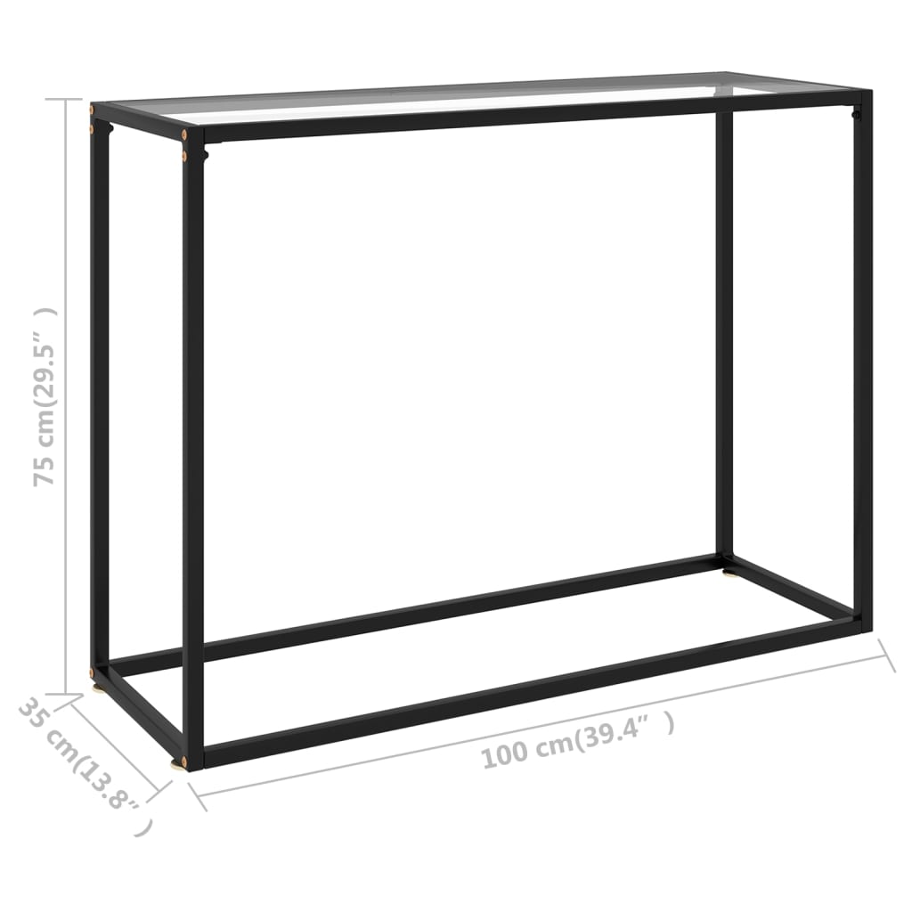 Console Table Transparent 100 x 35 x 75 cm Tempered Glass