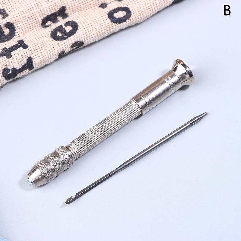 Leather Sewing Awl Repair Kit Replaceable Punch Stitching Needles With Awl Handle For Shoes Stitching Diy Leathercraft
