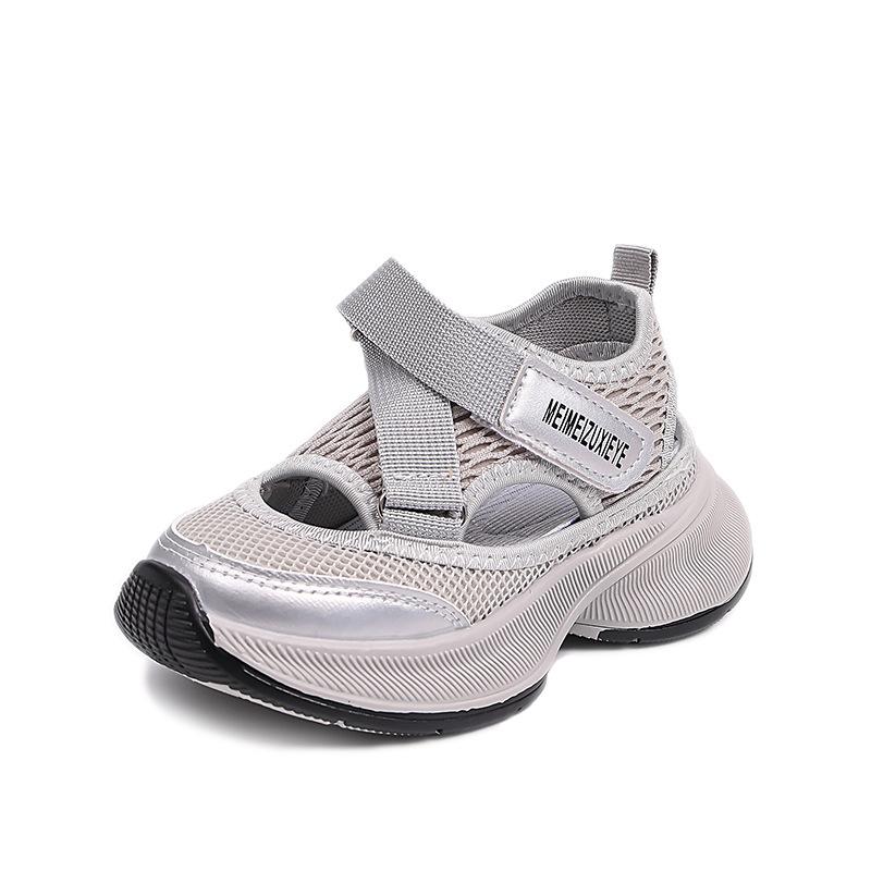 

Children s sports sandals2026New summer functional shoes for boys, soft-soled summer shoes for girls, large children s closed-toe shoes 26Insole Length16.5cm серебряный