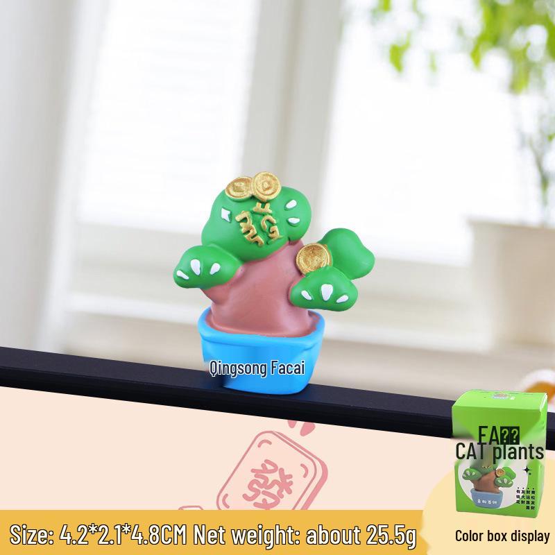 Lucky Money Tree Car Console Decoration - Cute Interior Accessory with Monitor.