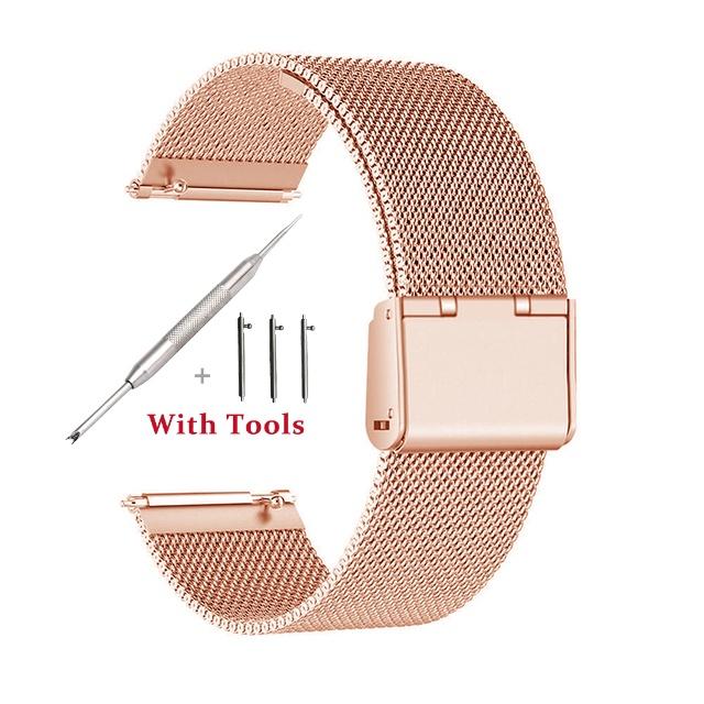 18mm 20mm 22mm 24mm Width Quick Release Full Stainless Steel Watchband Wristwatch Universal Flat Head Watch Strap Accessories