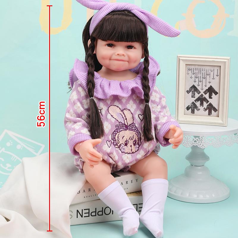 56cm Reborn Simulation Barbie Baby Doll Gift Set - Soft Gel Toy for Girls