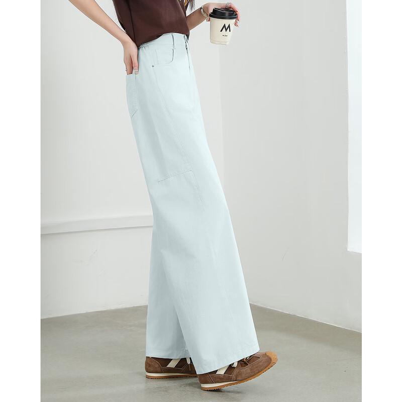 TERRE BLEUE Women's High-Waist Loose Straight-Leg Casual Pants