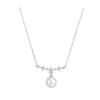 925 Sterling Silver Pearl Necklace Simple Style Charm Geometric Shape Pendant Choker Birthday Gift for Women Exquisite Jewelry
