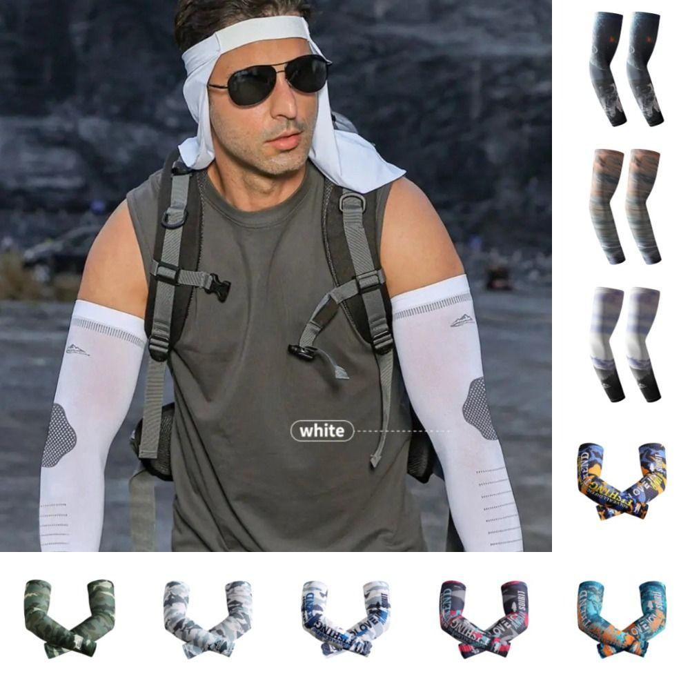 

Эластичный охлаждающий чехол для рук Ice Silk, летние спортивные рукава, мужские солнцезащитные рукава для бега L-Style 8