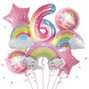 8 Stück Regenbogen Lächeln Wolke Ballon 30 Zoll Farbverlauf Zahlen Folienballons 1-9 Jahre Kinder Geburtstagsparty Dekorationen Baby Jubiläum