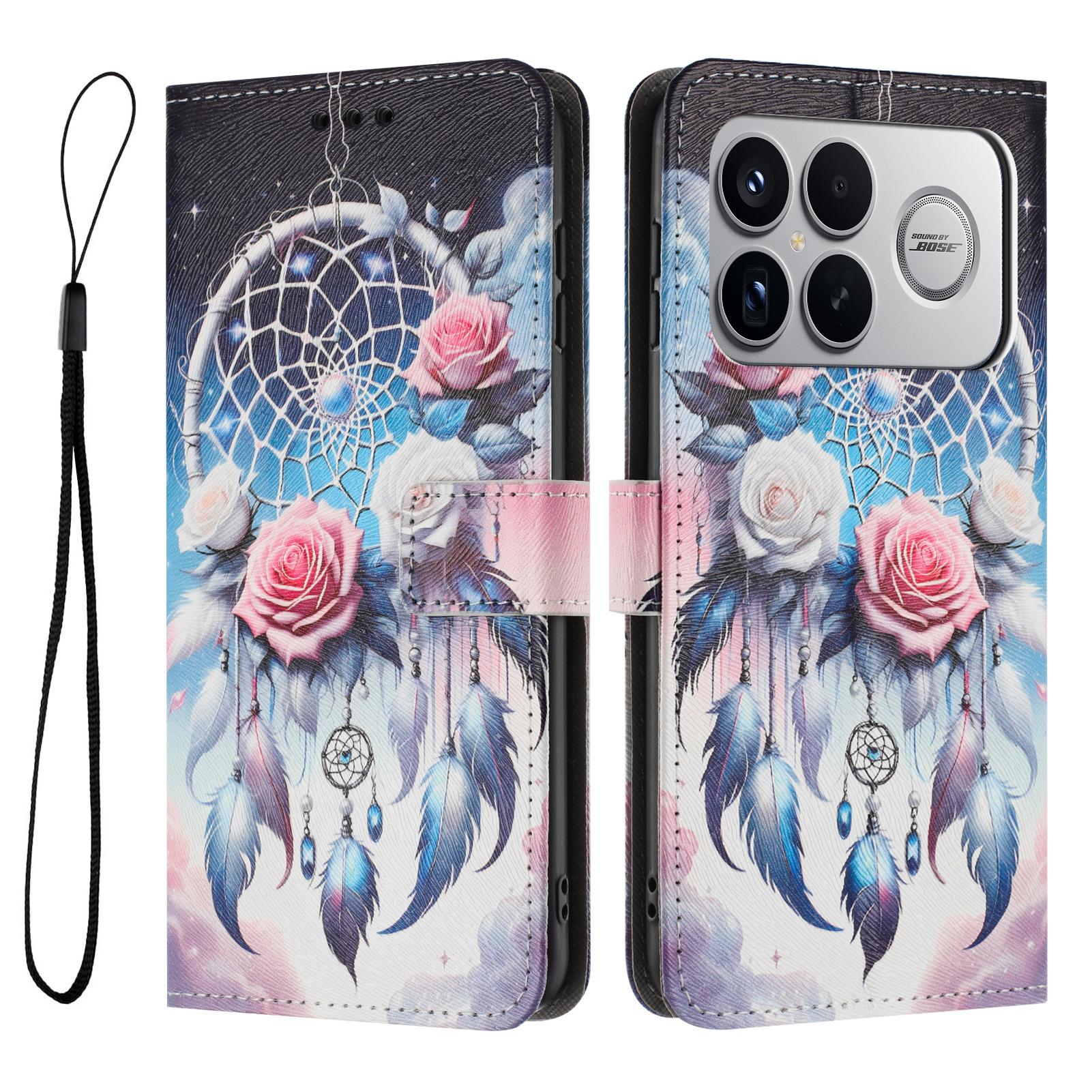 

For Xiaomi Redmi K90 Pro Max 5G/Xiaomi Poco F8 Ultra Wallet Case Pattern Printing PU Leather Phone Cover with Lanyard