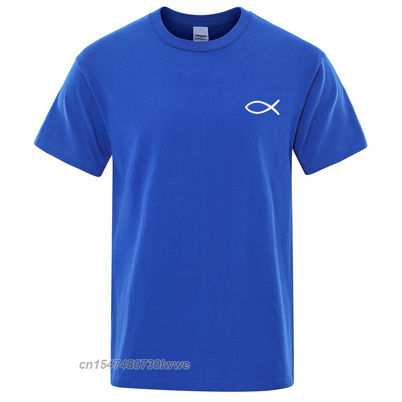 New T Shirt Unisexs Brand Tees Boys Male TShirt Tops Christian Jesus Fish High Quality Brand Unisex Tshirt