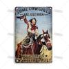 Artisian Ride Horse Metal Poster Cowgirl Cowboy Tin Plate Horse Racing Decorative Sign Wall Decor Garage Bar Pub Club Hotel Cafe