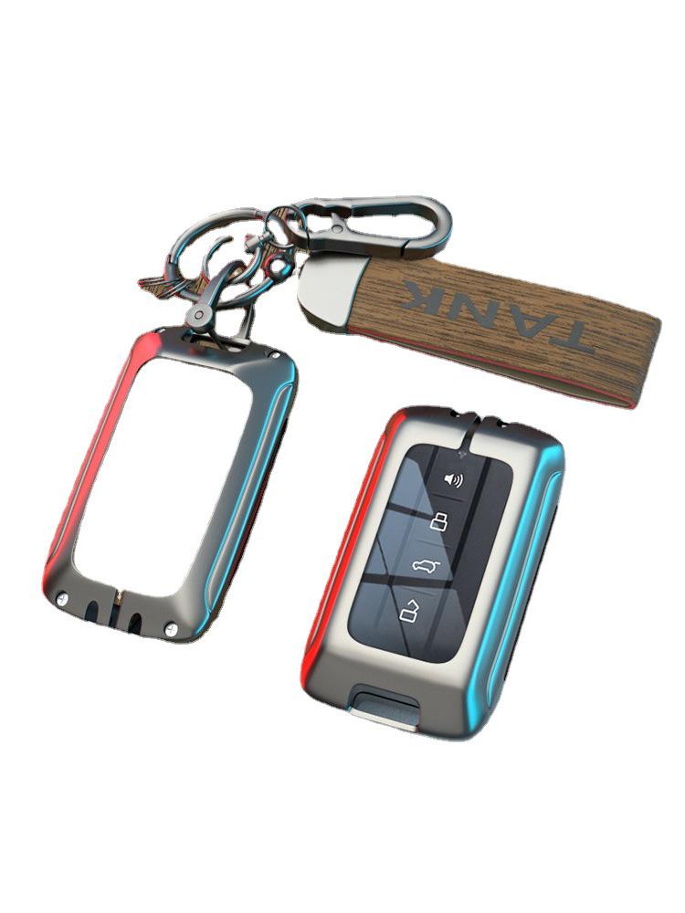 Tank 300 Key Case: Iron Man Shell Buckle, Cyber Style for Men & Women.