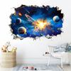 Creative Broken Planet Wall Sticker Removable Self-Adhesive Background Decor for Bedroom Living Room Home Decoration
