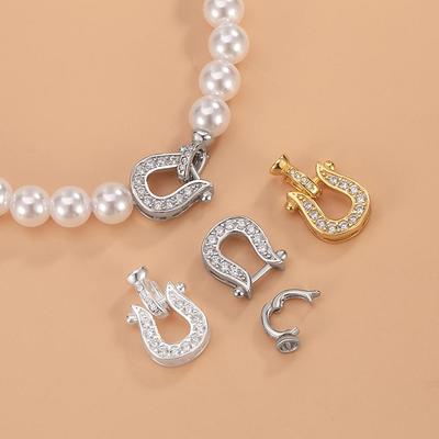 Snyggt DIY Handgjort S925 Sterling Silver Hästskospänne för Pärlarmband och Halsband