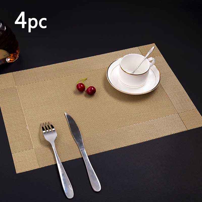 4pcs/set of Rectangle Heat Insulation Bowl Plate Cup Place Mat