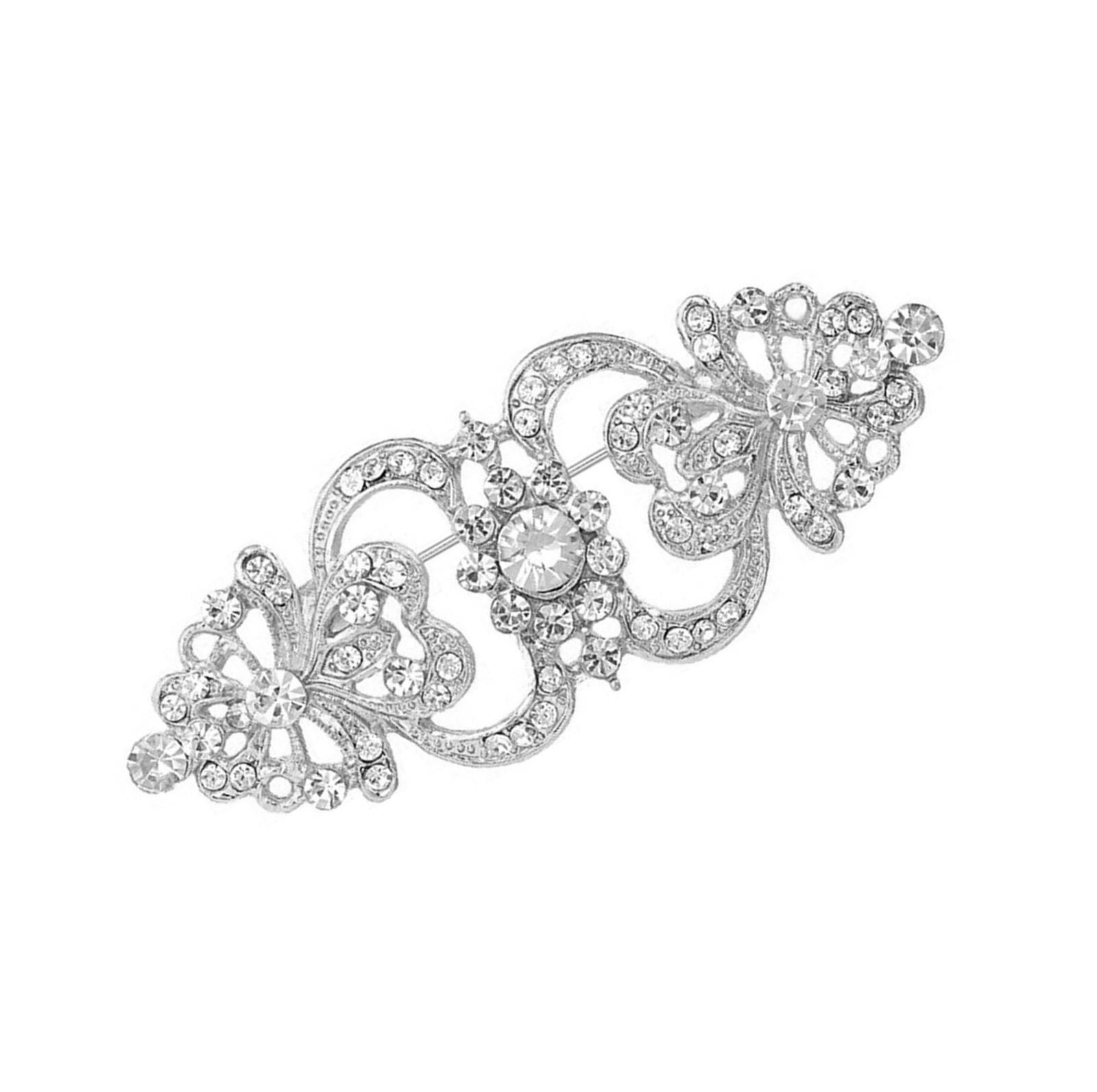 

Стильная брошь-цветок из кристаллов для невесты, винтажный дизайн, для свадебной вечеринки, подарки на день рождения, с ювелирной коробкой, для ежедневного использования серебряный