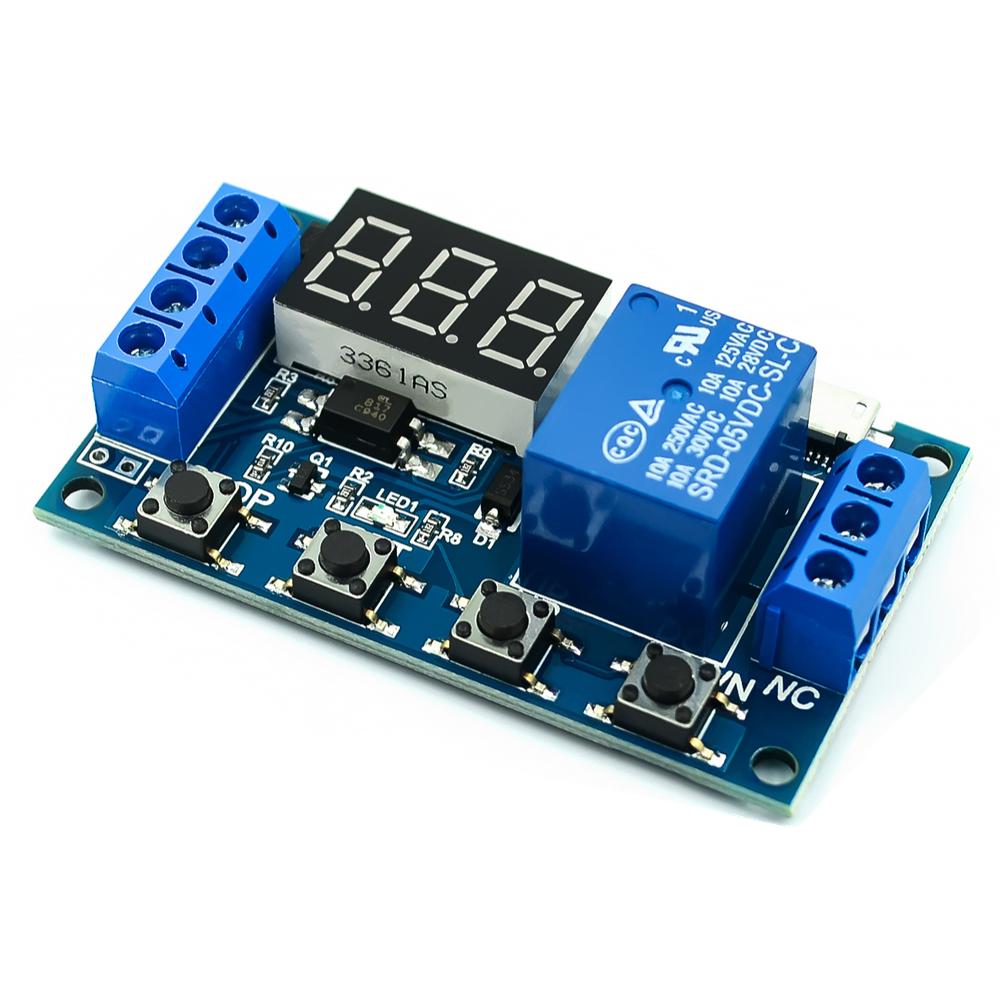DC 6-30V Support Micro USB 5V LED Display Automation Cycle Delay Timer Switch Off Delay Time Relay 6V 9V 12V 24V Relays 5