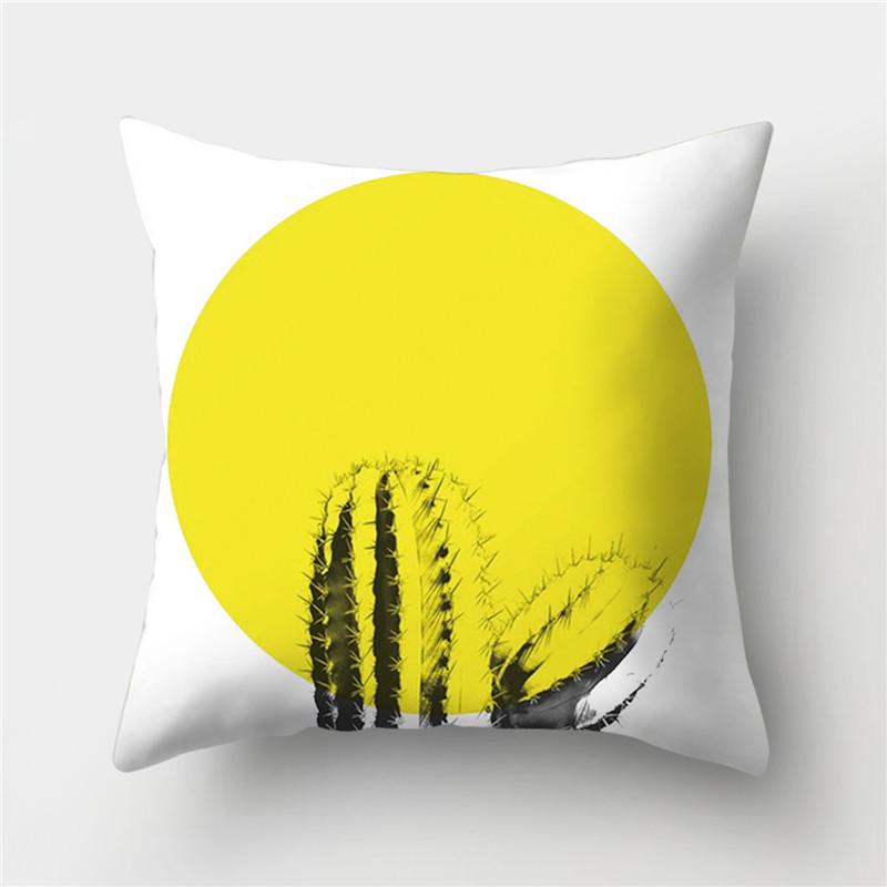 45x45 Polyester Kissenbezug Gelb Geometrisch Dekorativer Kissenbezug Wurfkissen Sofa Heimdeko