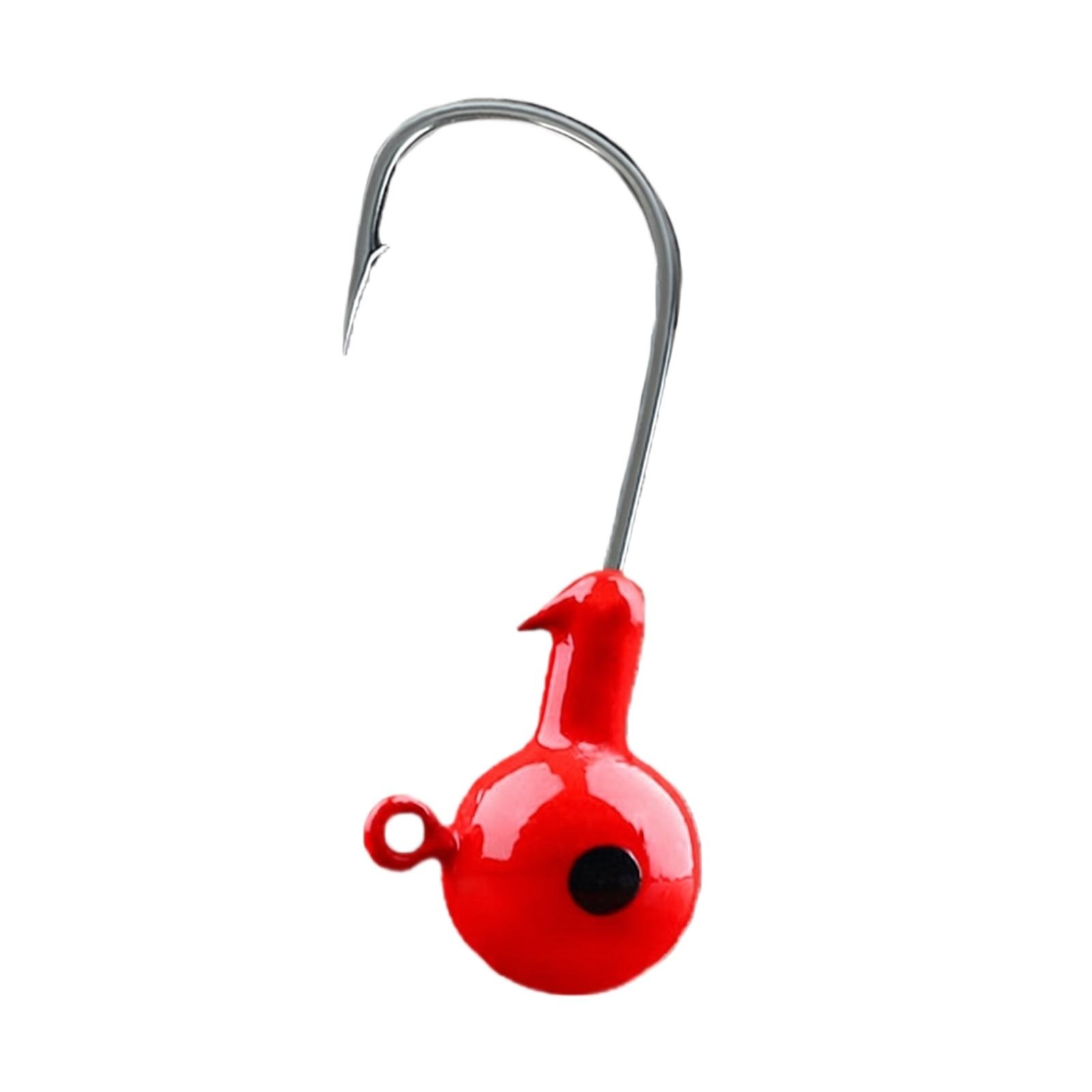 

10 Pcs Hooks Fishing Hooks for Soft Worm Bass and Culter one size червоний