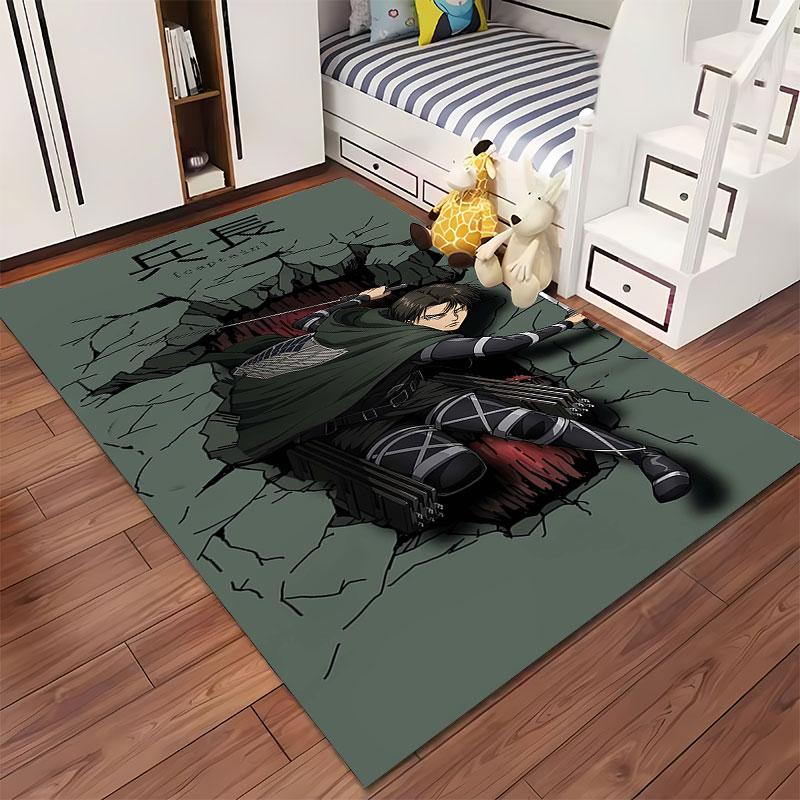 Anime Warrior with Sword Design suitable as a non-slip mat for the living room or bedroom sofa