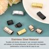 12mm X 6mm Flat Leather 6pcs Flat Closure End Stainless Steel Clasp Closure Leather Cord DIY Supplies Craft Making [uxcell] Clasp, Caps, Buckle,
