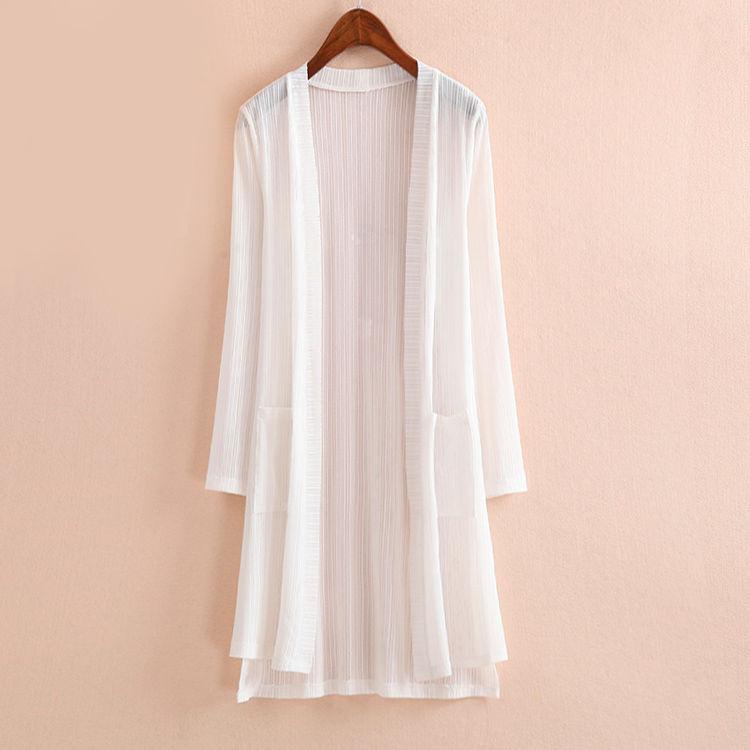 Summer Mesh Sun Protection Clothing for Women Lace Mid-length  Thin Stylish Long Sleeved Shawl
