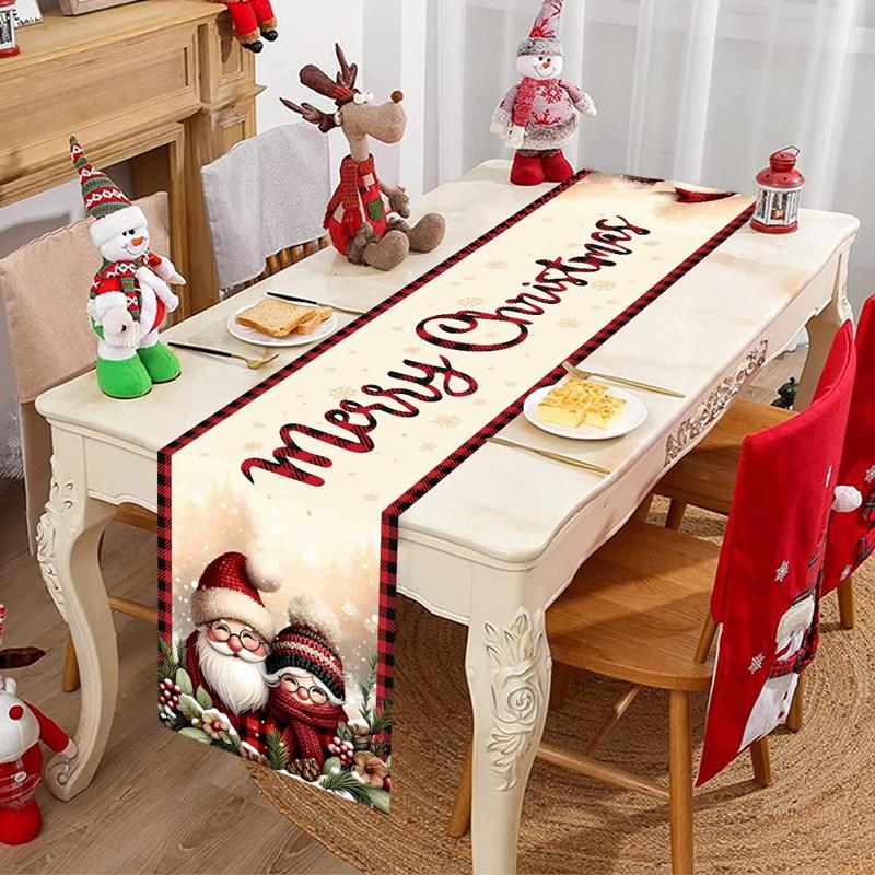 Santa Claus Christmas Table Runner Merry Christmas Decoration for Home 2026 Xmas Party Table Decor Navidad Noel New Year 2026